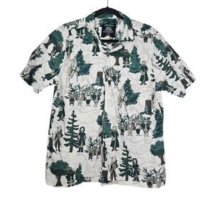 BoxLunch M Organic Cotton Lord of the Rings Hawaiian Shirt Button Up Cosplay